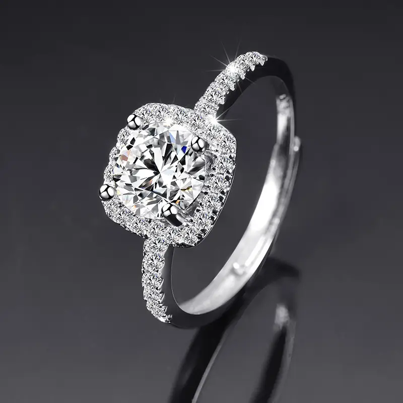 Large Zircon Ring for Women Adjustable Kuaishou