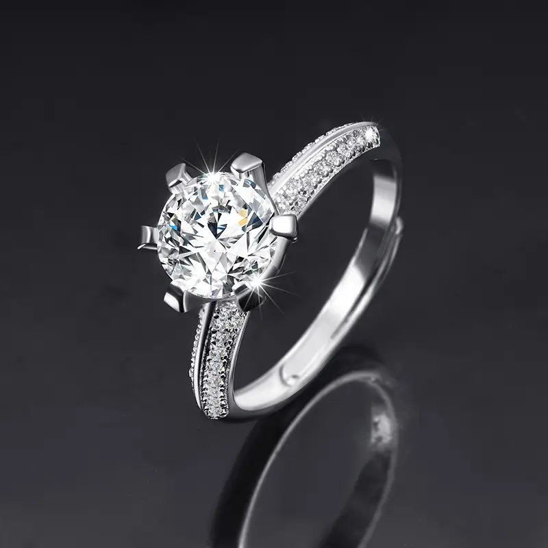 Large Zircon Ring for Women Adjustable Kuaishou