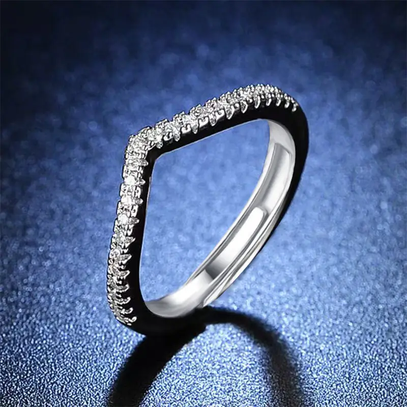 Large Zircon Ring for Women Adjustable Kuaishou