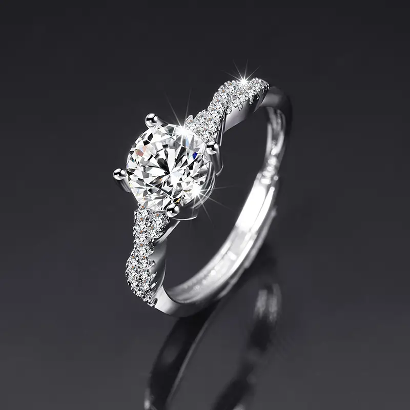 Large Zircon Ring for Women Adjustable Kuaishou