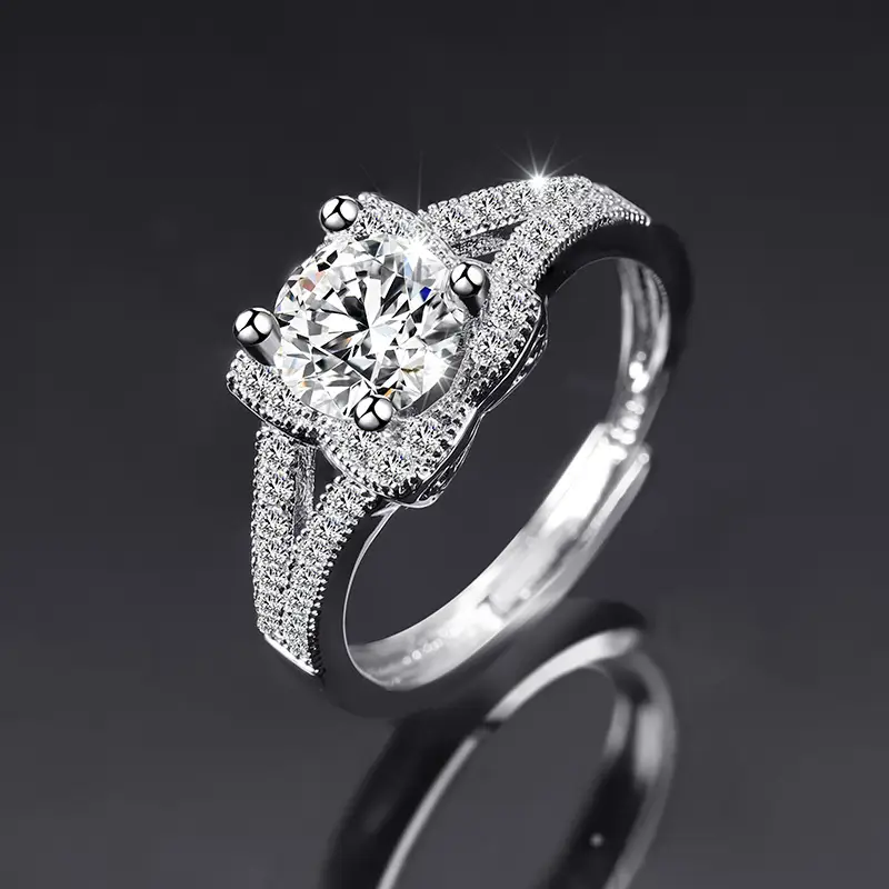 Large Zircon Ring for Women Adjustable Kuaishou