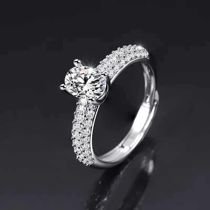 Large Zircon Ring for Women Adjustable Kuaishou