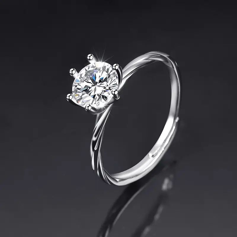 Large Zircon Ring for Women Adjustable Kuaishou