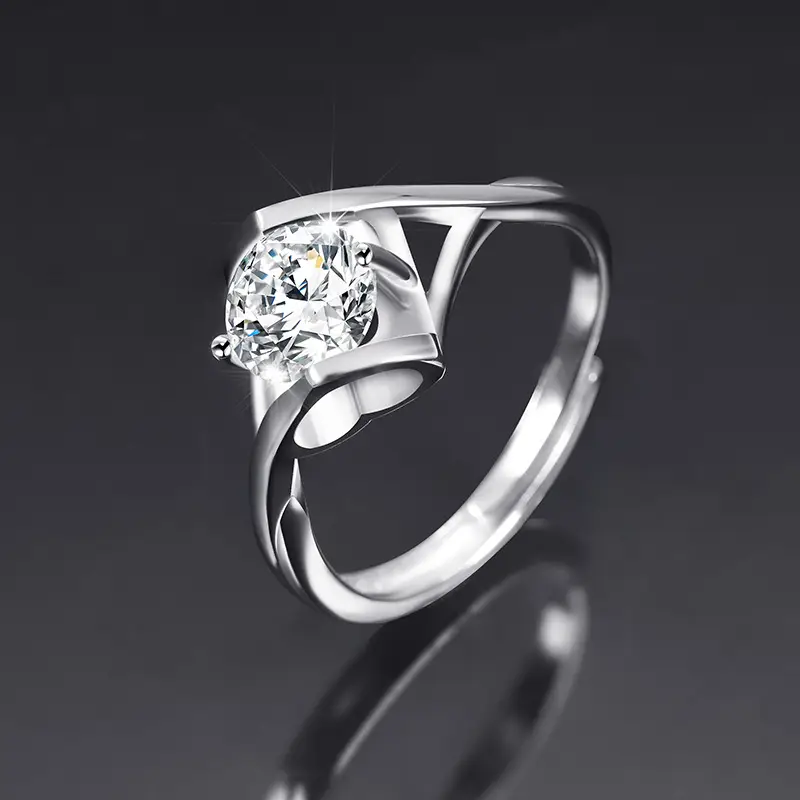 Large Zircon Ring for Women Adjustable Kuaishou