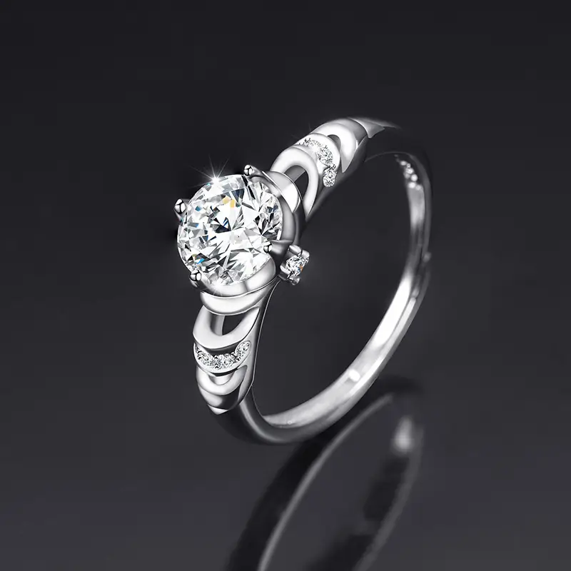 Large Zircon Ring for Women Adjustable Kuaishou