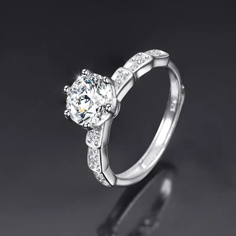 Large Zircon Ring for Women Adjustable Kuaishou