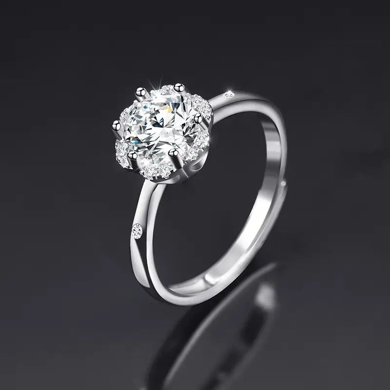 Large Zircon Ring for Women Adjustable Kuaishou