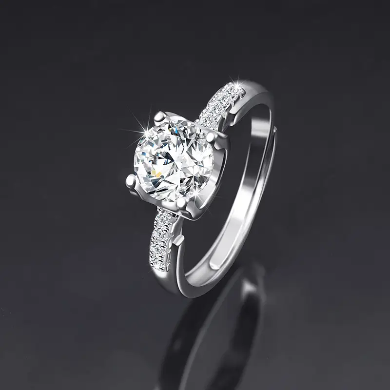 Large Zircon Ring for Women Adjustable Kuaishou