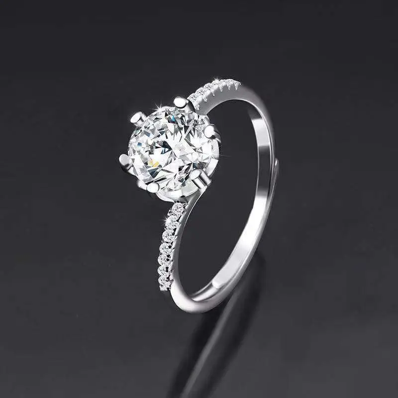 Large Zircon Ring for Women Adjustable Kuaishou