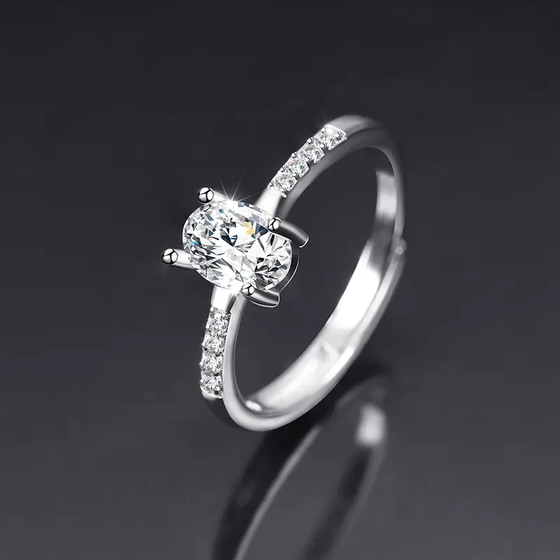 Large Zircon Ring for Women Adjustable Kuaishou