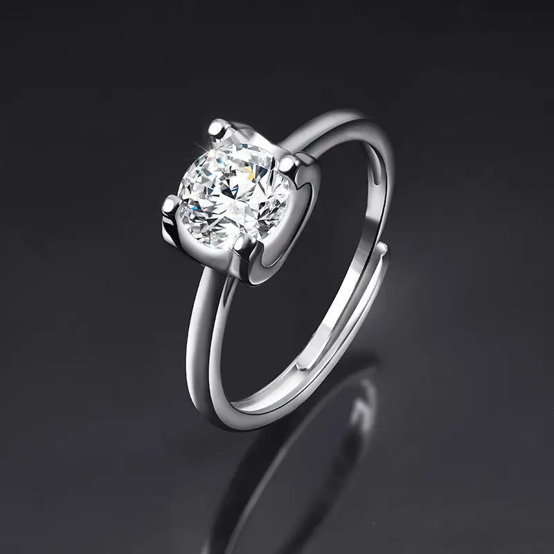 Large Zircon Ring for Women Adjustable Kuaishou