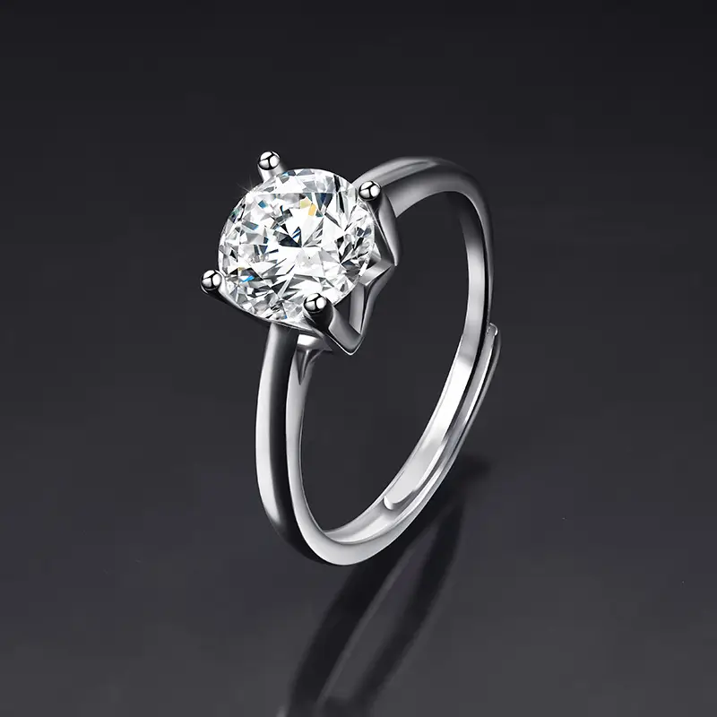 Large Zircon Ring for Women Adjustable Kuaishou
