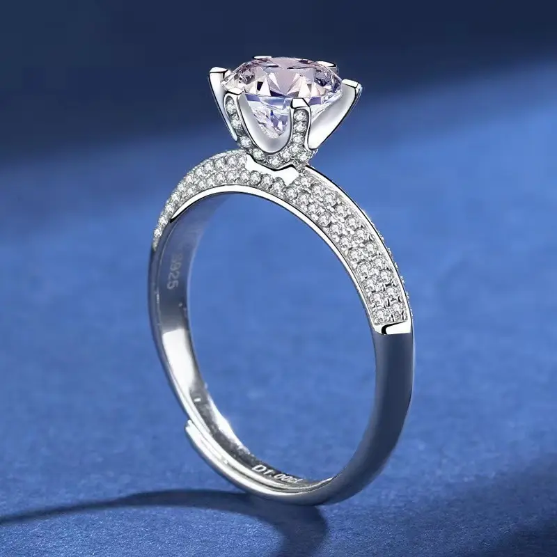 Large Zircon Ring for Women Adjustable Kuaishou