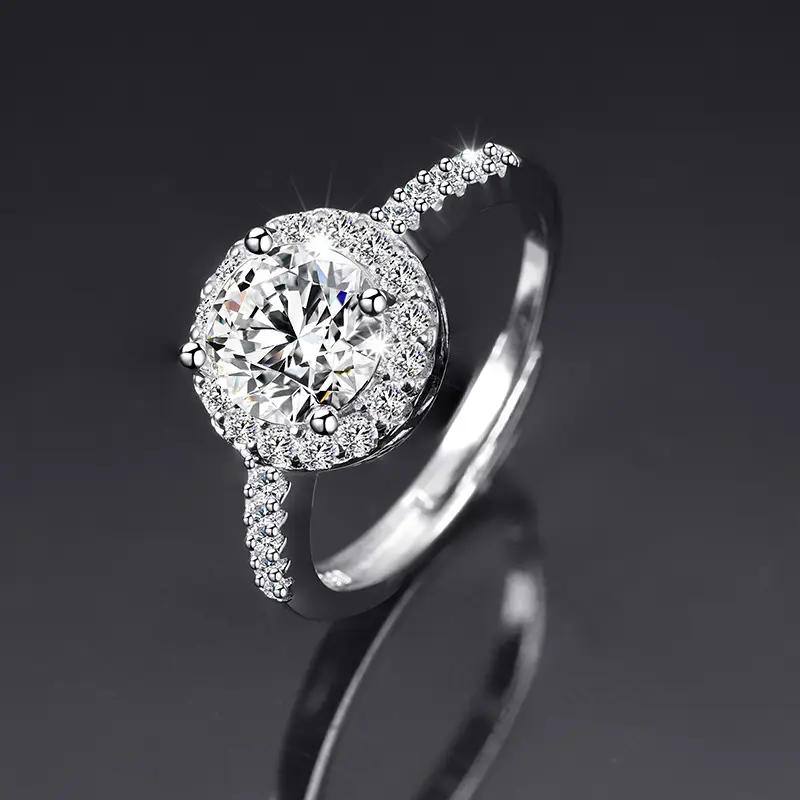 Large Zircon Ring for Women Adjustable Kuaishou