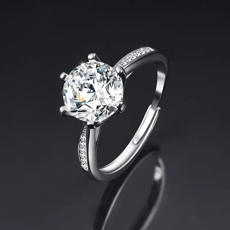 Large Zircon Ring for Women Adjustable Kuaishou