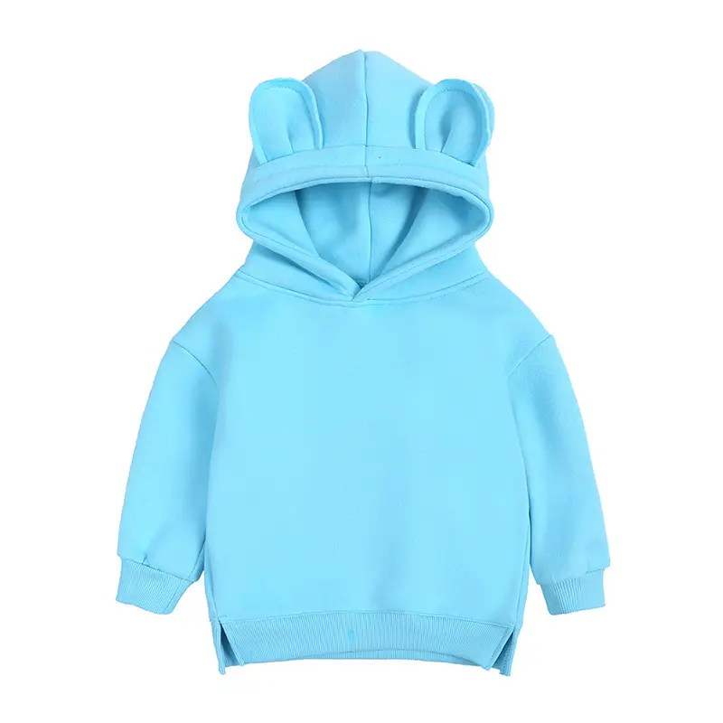 Kids Hooded Fleece Sweatshirt Mint Green Bear Ears - Image 8