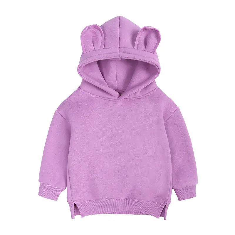 Kids Hooded Fleece Sweatshirt Mint Green Bear Ears - Image 9