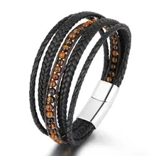 Men's Magnetic Braided Titanium Bracelet Blue Black — feature 12
