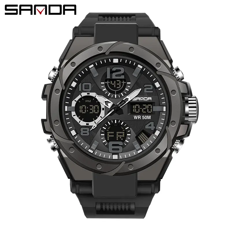 Sanda Gold Digital Watch for Men Women Sports Outdoor Waterproof - Image 63