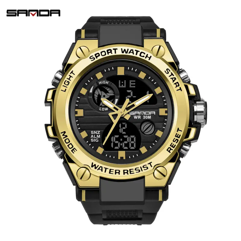 Sanda Gold Digital Watch for Men Women Sports Outdoor Waterproof - Image 12