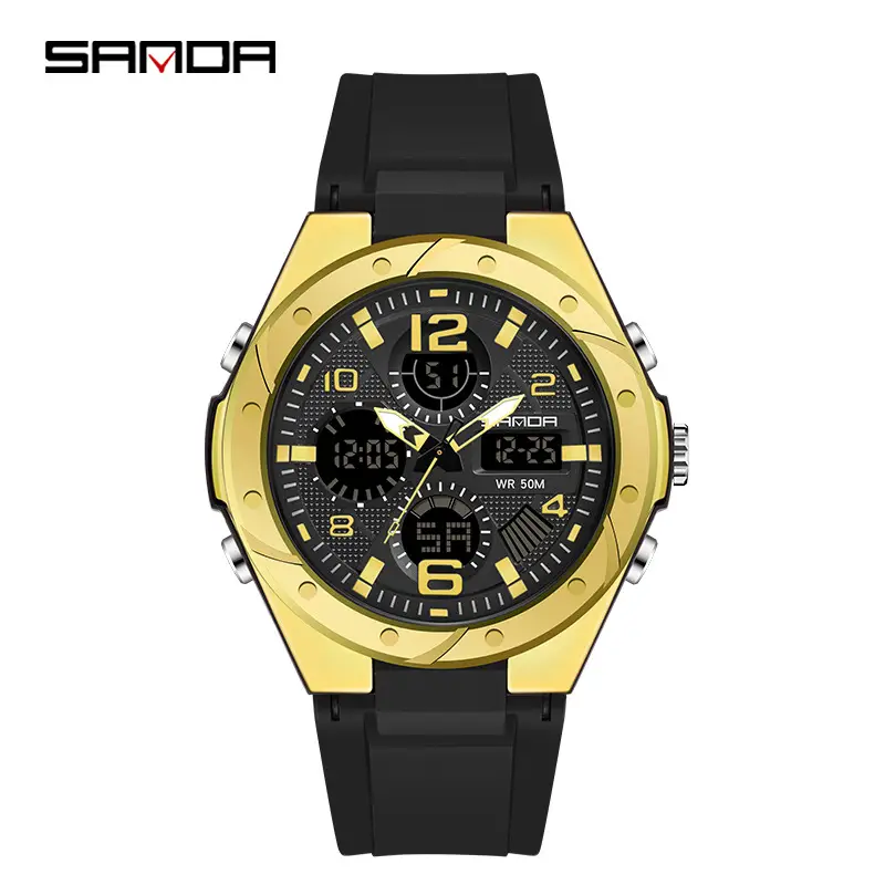 Sanda Gold Digital Watch for Men Women Sports Outdoor Waterproof - Image 35