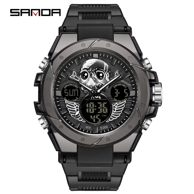 Sanda Gold Digital Watch for Men Women Sports Outdoor Waterproof - Image 43