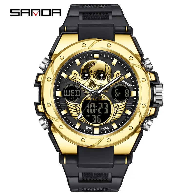 Sanda Gold Digital Watch for Men Women Sports Outdoor Waterproof - Image 45