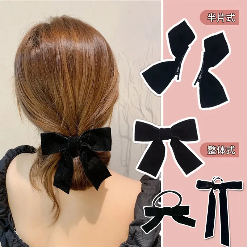 Three-Dimensional Black Big Bow Hairpin Women's Clip - Image 13