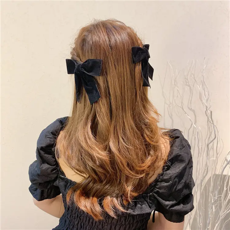 Three-Dimensional Black Big Bow Hairpin Women's Clip — feature 27