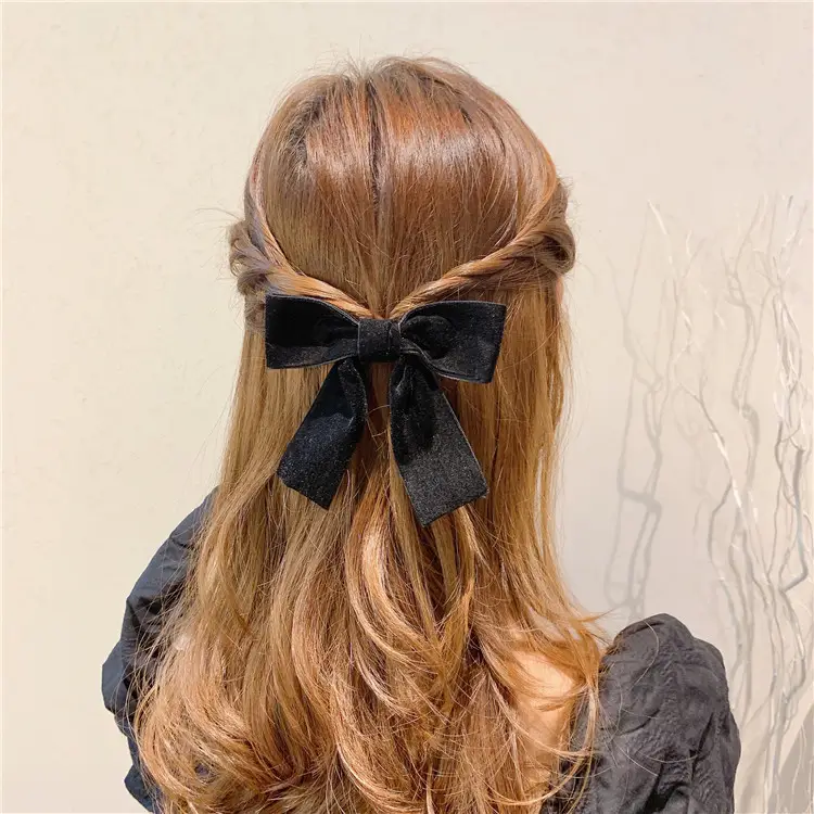 Three-Dimensional Black Big Bow Hairpin Women's Clip — feature 28