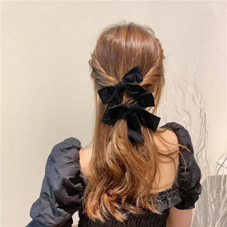 Three-Dimensional Black Big Bow Hairpin Women's Clip — feature 30