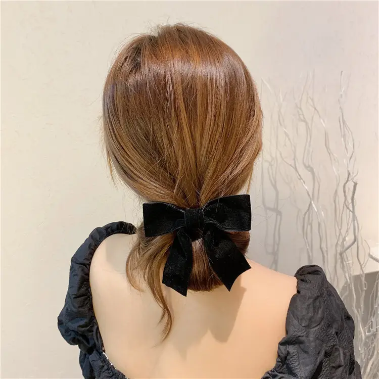 Three-Dimensional Black Big Bow Hairpin Women's Clip — feature 31
