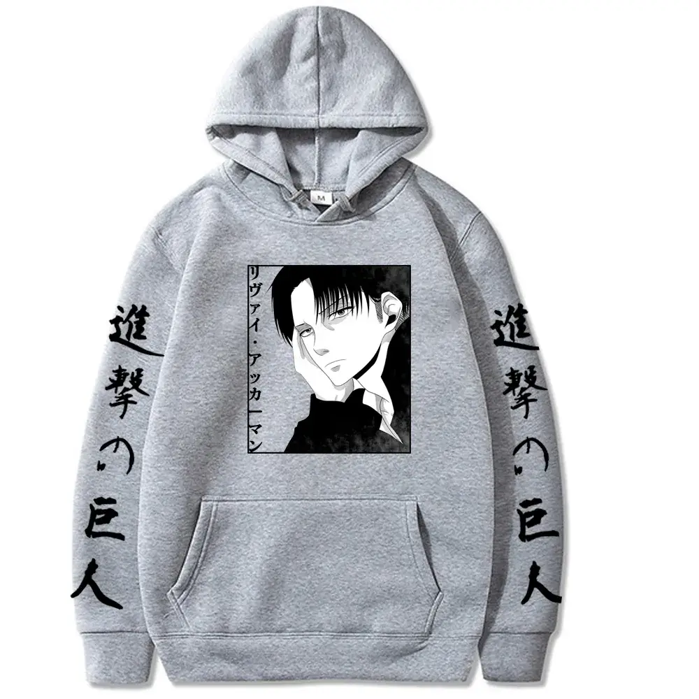 Attack on Titan Hooded Sweatshirt Men Grey