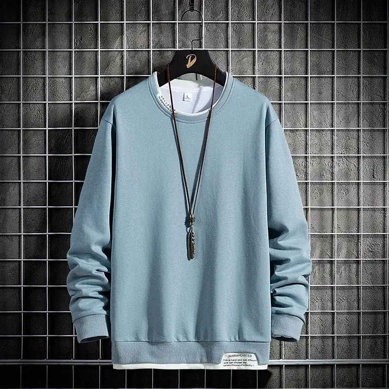 Men's White Korean Style Pullover Sweater - Image 3
