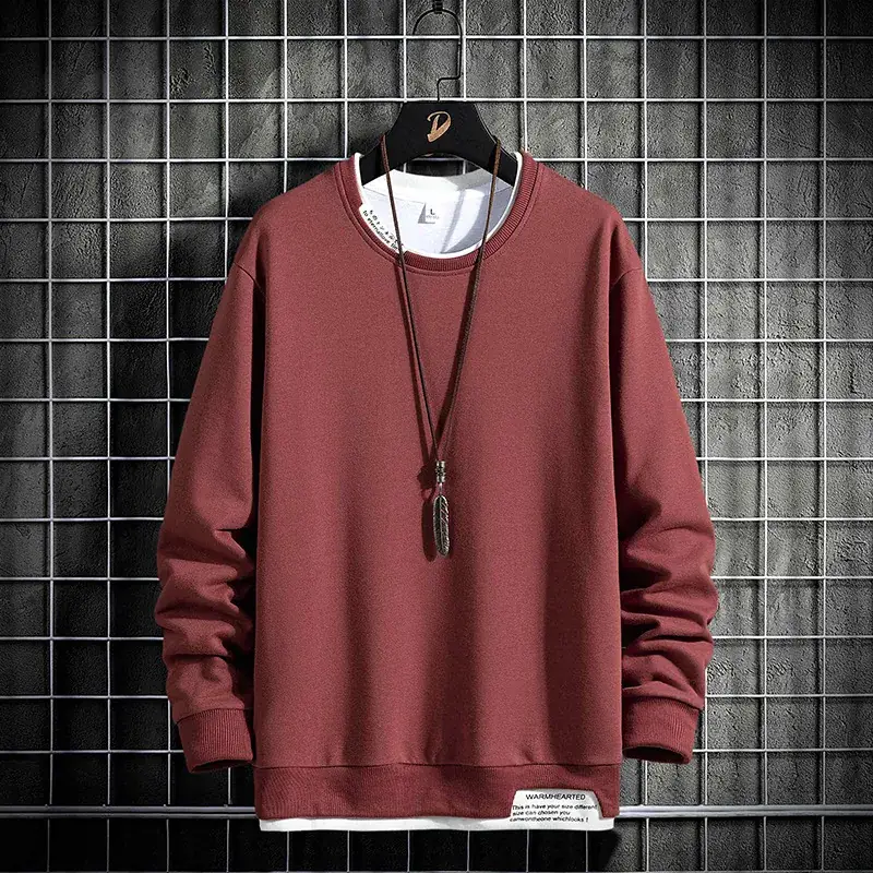 Men's White Korean Style Pullover Sweater - Image 5