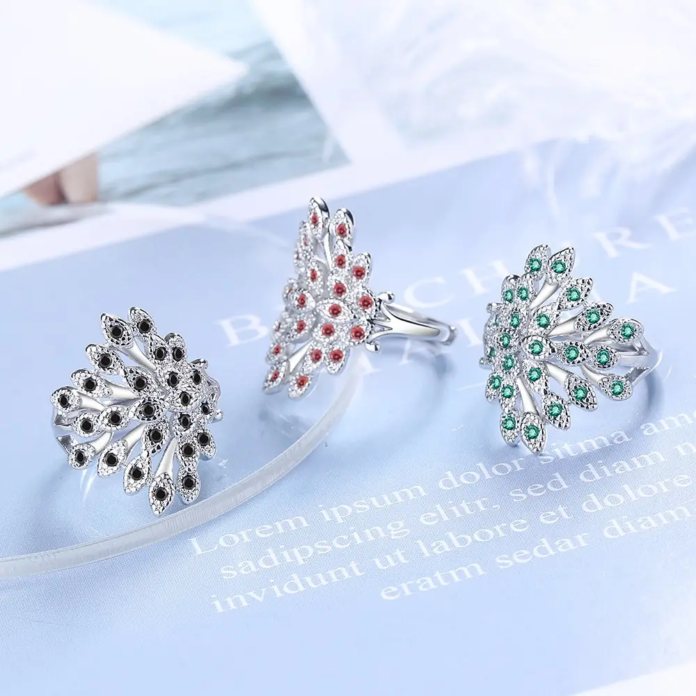 European Peacock Ring with Fresh Zircon Open Screen - Image 7