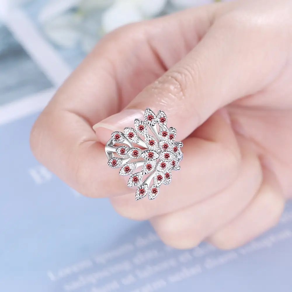 European Peacock Ring with Fresh Zircon Open Screen - Image 8
