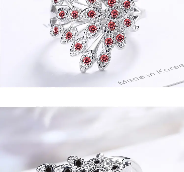 European Peacock Ring with Fresh Zircon Open Screen — feature 7
