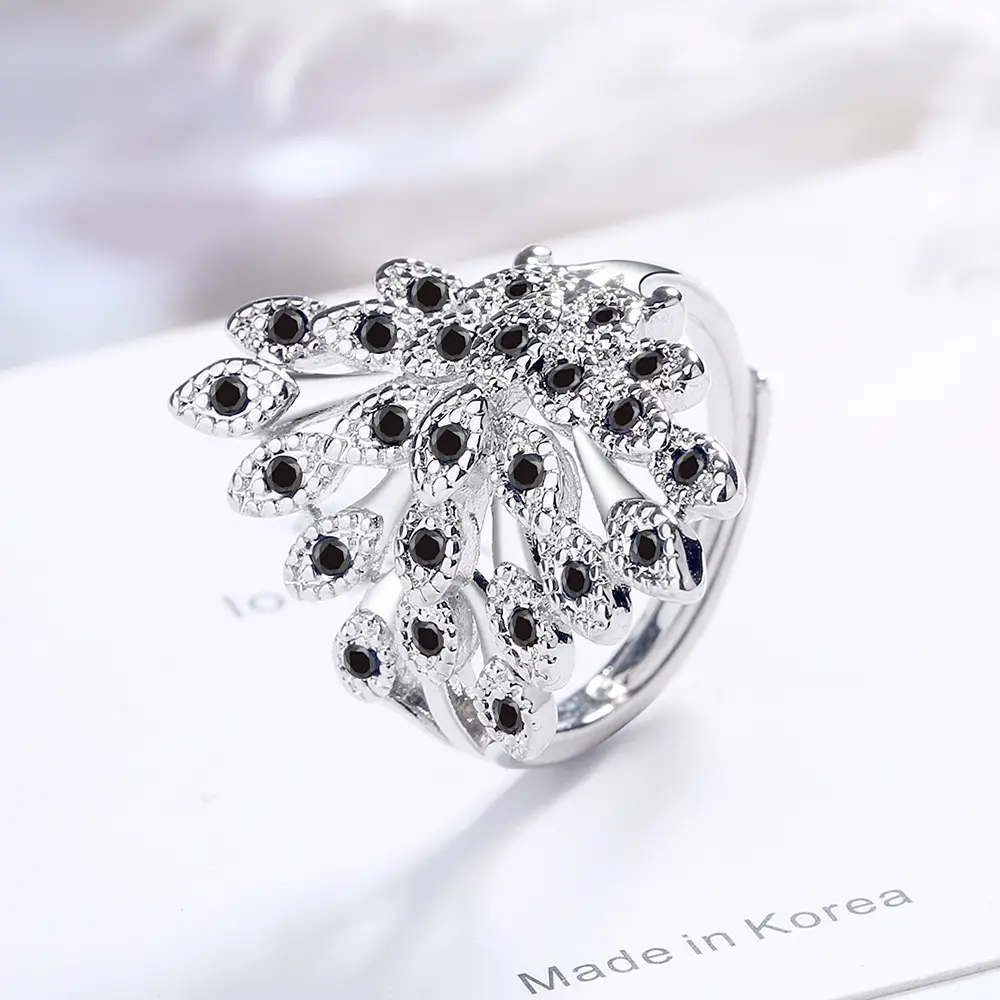 European Peacock Ring with Fresh Zircon Open Screen - Image 3