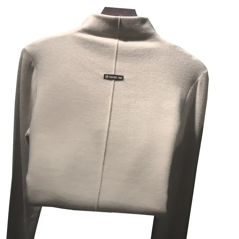 Women Velvet Half-High Collar Top 2025 Winter - Image 25