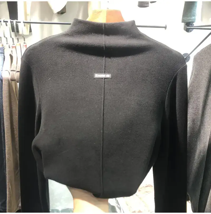 Women Velvet Half-High Collar Top 2025 Winter — feature 7