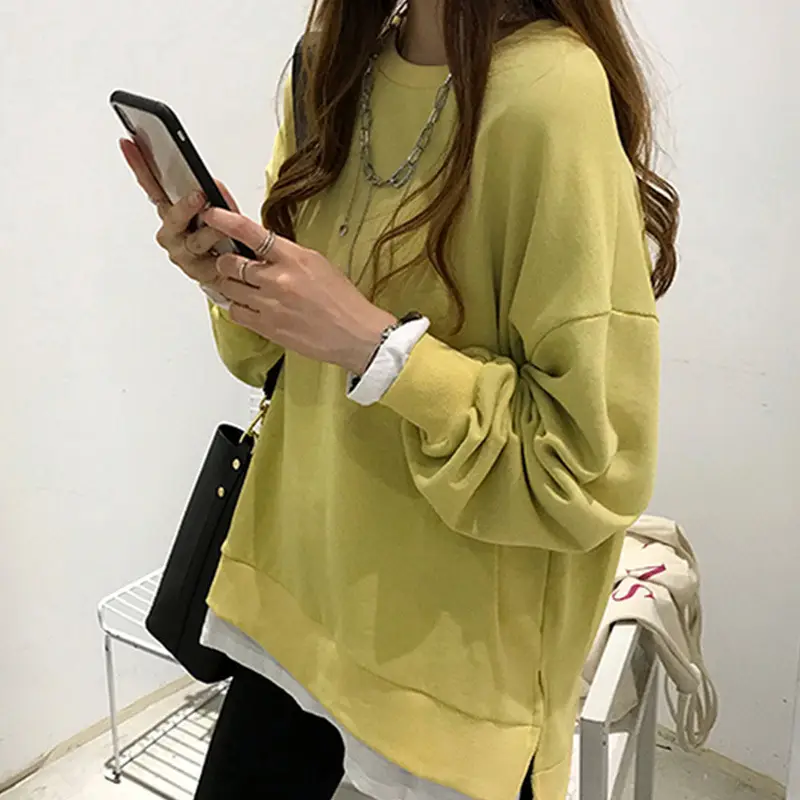 Women's Maroon Long Sleeve Pullover Korean Style - Image 7