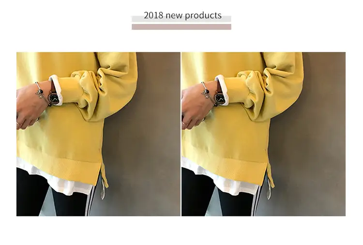 Women's Maroon Long Sleeve Pullover Korean Style — feature 11