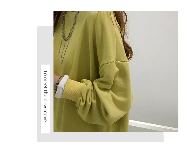 Women's Maroon Long Sleeve Pullover Korean Style — feature 12