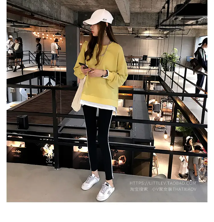 Women's Maroon Long Sleeve Pullover Korean Style — feature 14