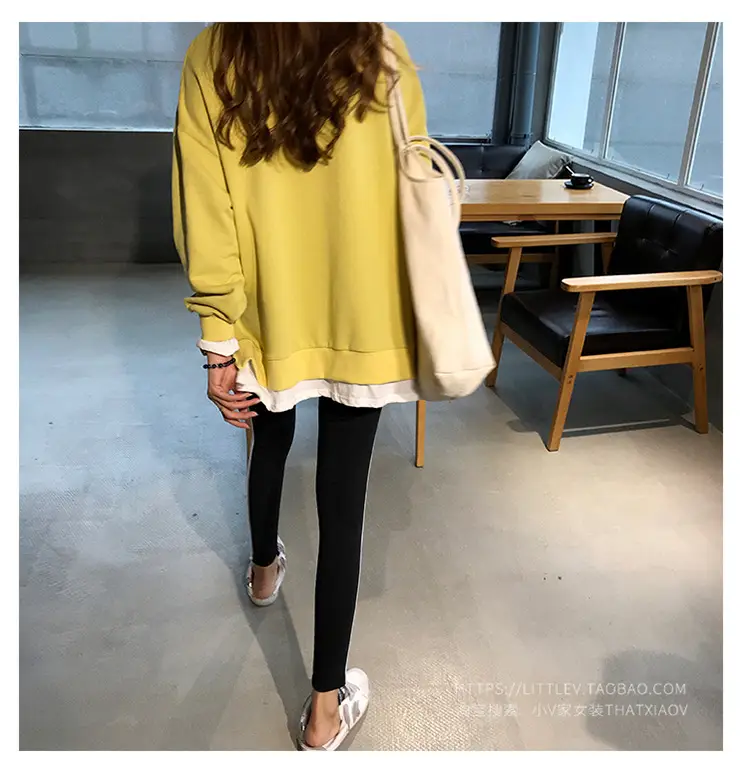 Women's Maroon Long Sleeve Pullover Korean Style — feature 16