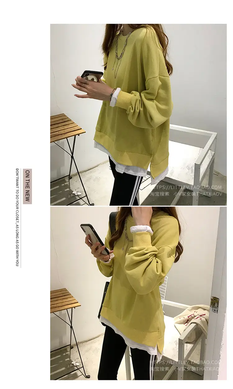 Women's Maroon Long Sleeve Pullover Korean Style — feature 19