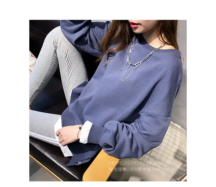 Women's Maroon Long Sleeve Pullover Korean Style — feature 24