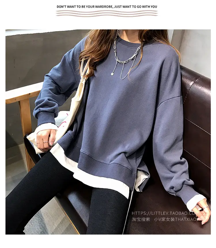 Women's Maroon Long Sleeve Pullover Korean Style — feature 25