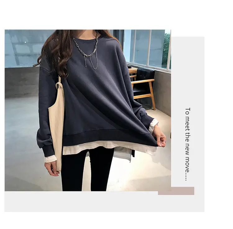 Women's Maroon Long Sleeve Pullover Korean Style — feature 29